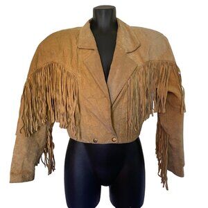 Vintage Western fringe suede jacket size M